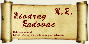 Miodrag Radovac vizit kartica
